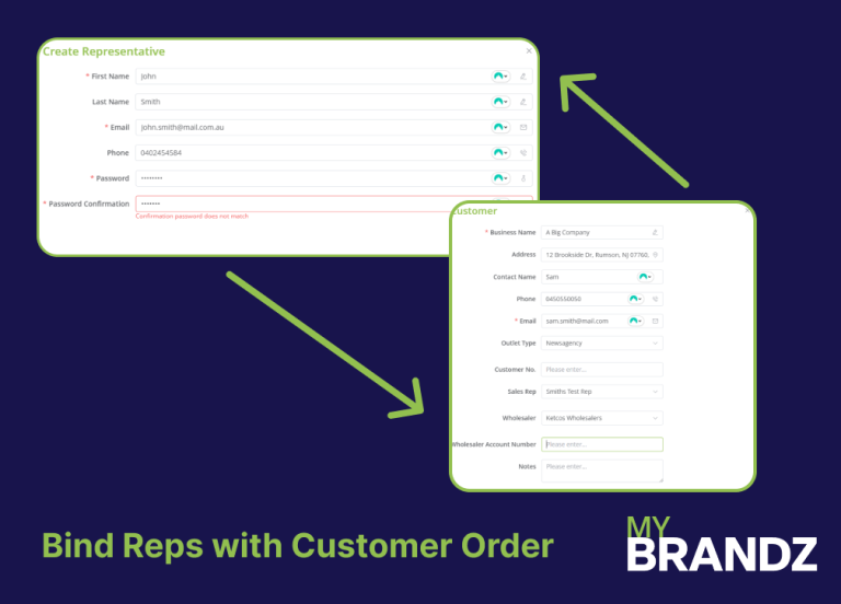 Bind Reps with Customer Order