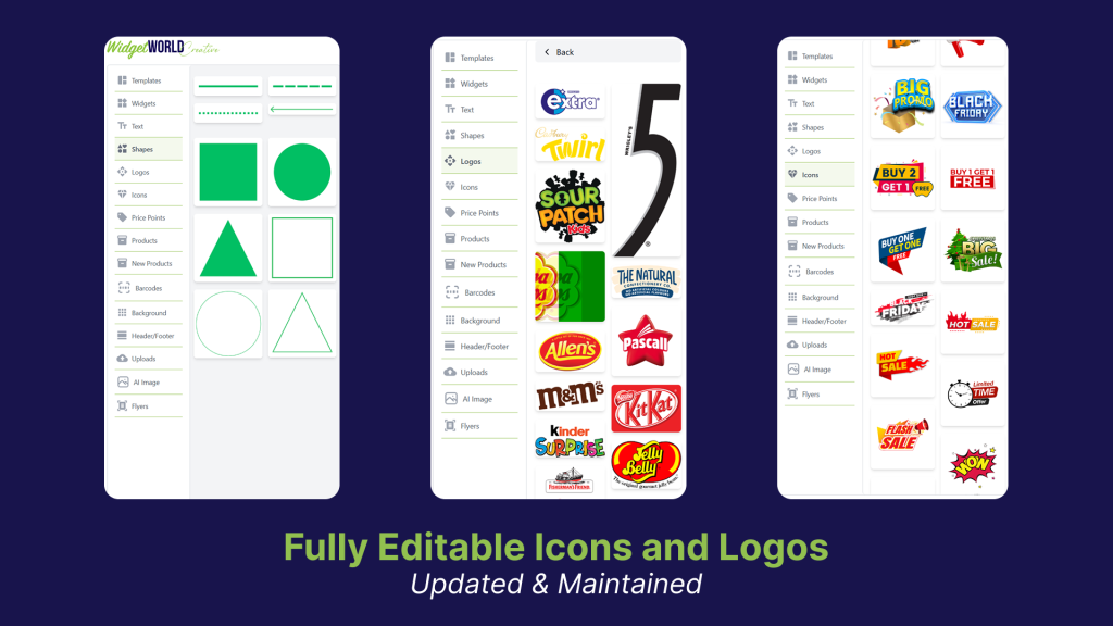 Editable Icons and Logos
