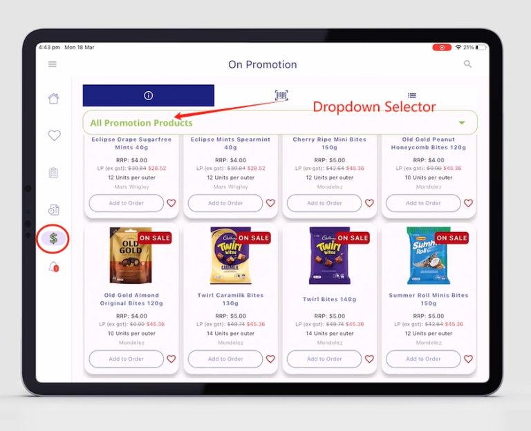 enter & using the filter to select